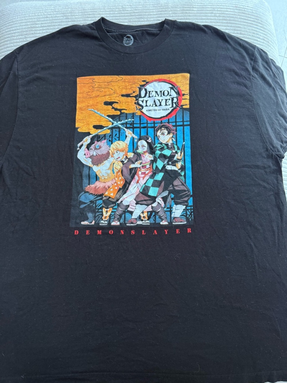 Demon Slayer Black Graphic Tee - Anime Character Print